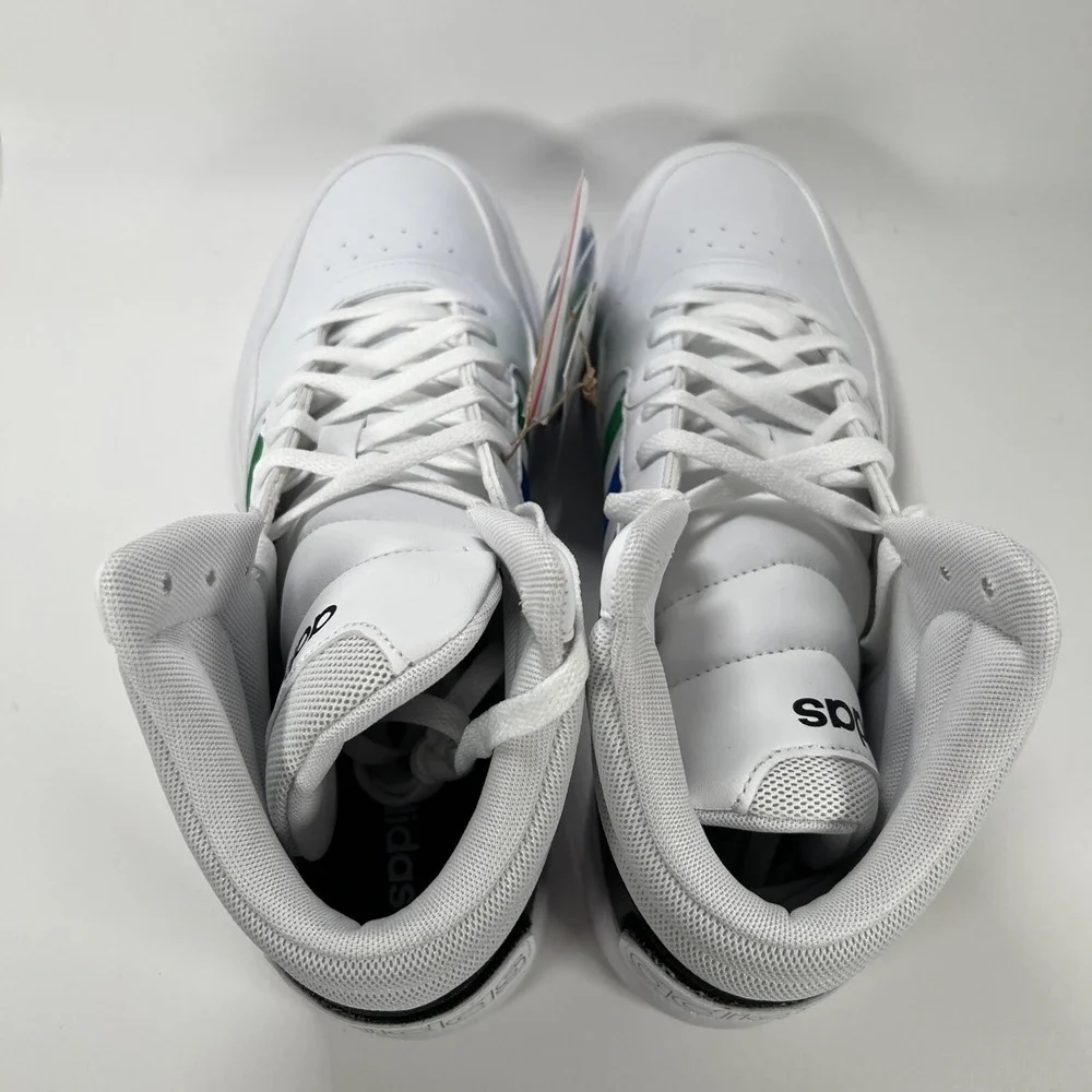 NEW adidas Men's 11.5 Hoops 3.0 Mid Basketball Shoe White/Green/Team Royal Blue - Picture 7 of 16